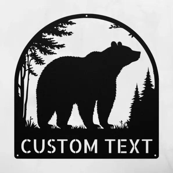 Custom Lone Bear Metal Sign