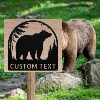 Custom Lone Bear Metal Sign