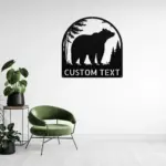 Custom Lone Bear Metal Sign