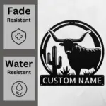 Custom Longhorn Metal Art Sign