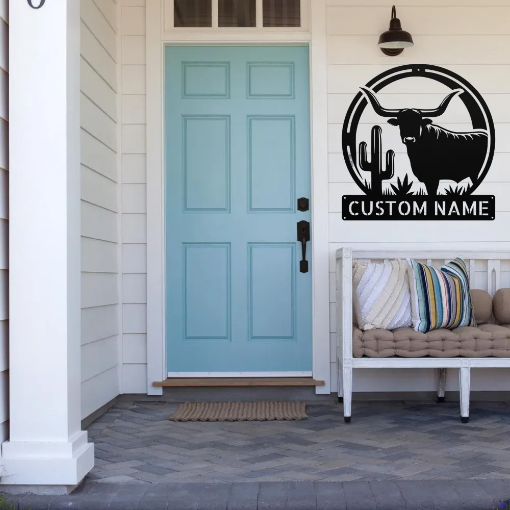 Custom Longhorn Metal Art Sign Custom Longhorn Metal Art Sign