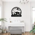 Custom Longhorn Scene Metal Sign