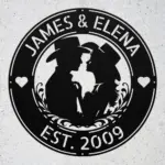 Custom Loving Western Couple Metal Sign