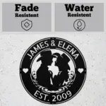 Custom Loving Western Couple Metal Sign