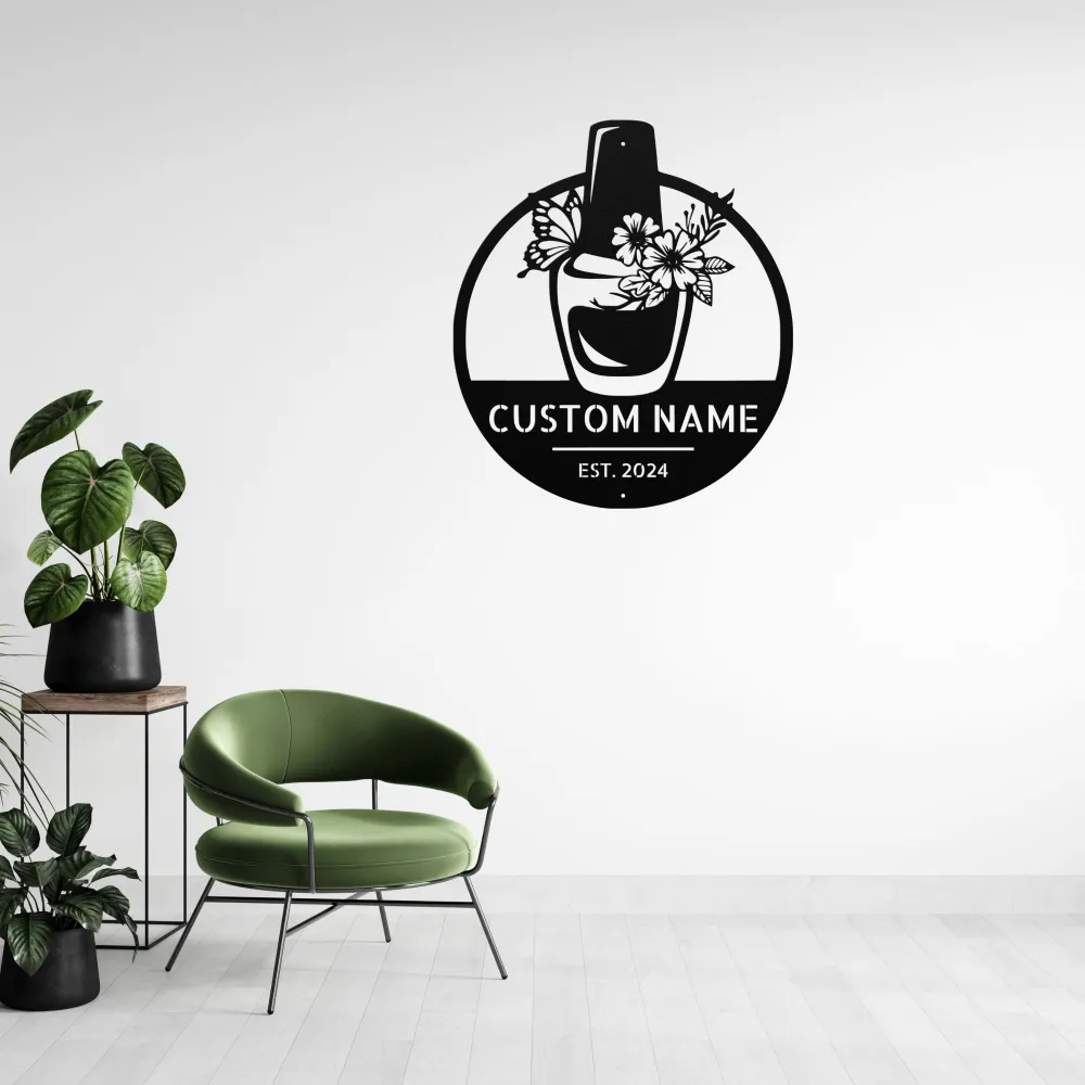 Custom Manicure Nail Metal Sign Custom Manicure Nail Metal Sign