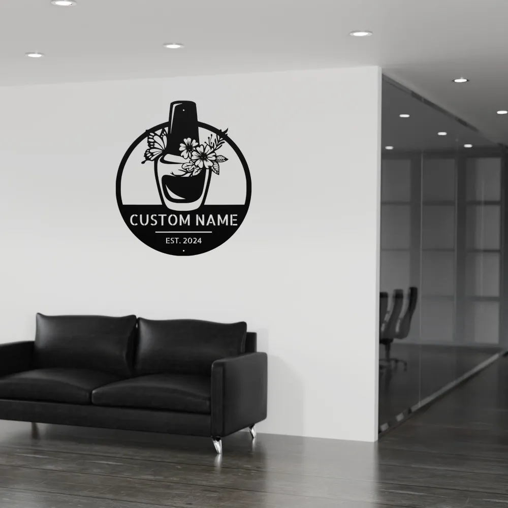 Custom Manicure Nail Metal Sign Custom Manicure Nail Metal Sign