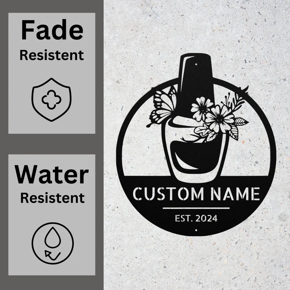 Custom Manicure Nail Metal Sign Custom Manicure Nail Metal Sign