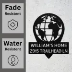 Custom Map Home Address Metal Sign