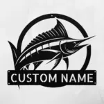 Custom Marlin Fish Metal Sign