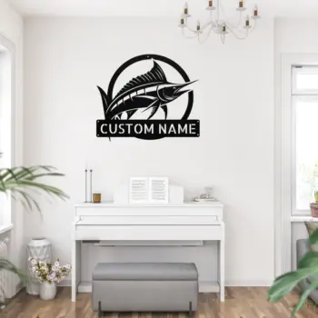 Custom Marlin Fish Metal Sign
