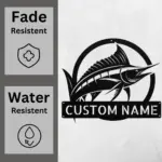 Custom Marlin Fish Metal Sign