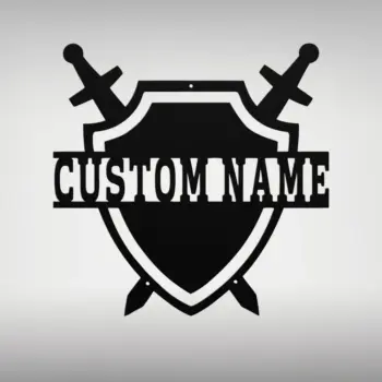Custom Medieval Shield Metal Sign