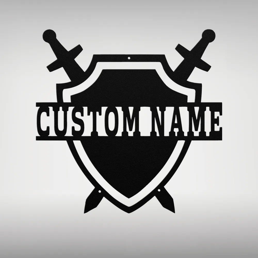 Custom Medieval Shield Metal Sign Custom Medieval Shield Metal Sign
