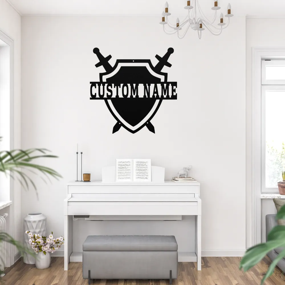 Custom Medieval Shield Metal Sign Custom Medieval Shield Metal Sign