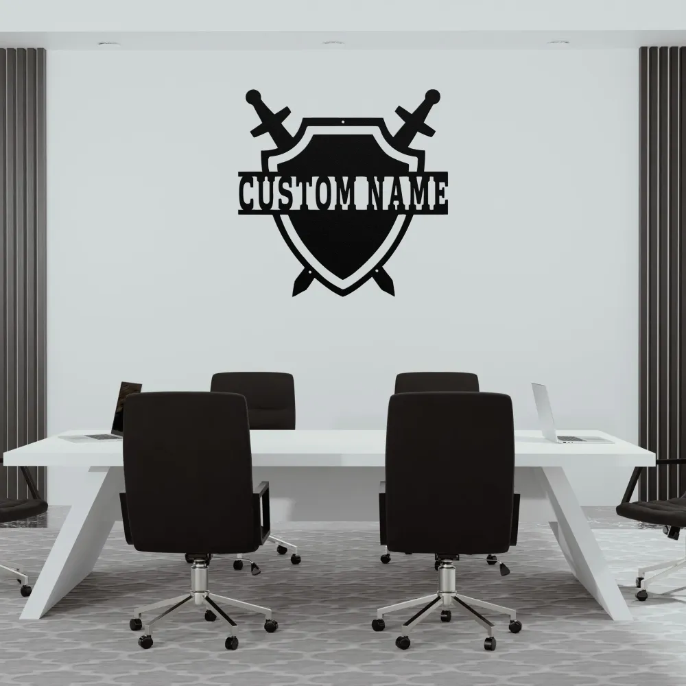 Custom Medieval Shield Metal Sign Custom Medieval Shield Metal Sign