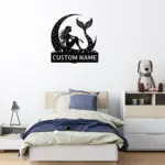 Custom Mermaid In Moon Metal Sign