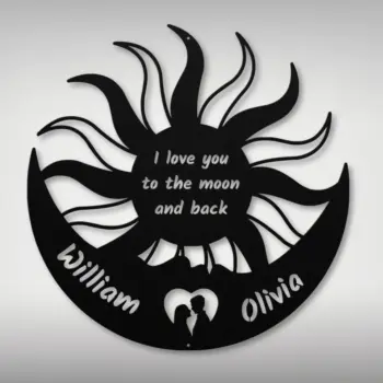 Custom Moon Sun Couple Metal Sign