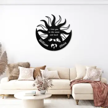 Custom Moon Sun Couple Metal Sign
