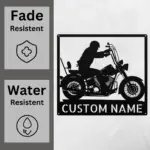 Custom Motorcycle Rider Metal Sign