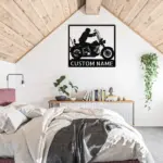 Custom Motorcycle Rider Metal Sign