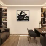 Custom Motorcycle Rider Metal Sign