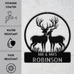 Custom Mr Mrs Deer Metal Sign