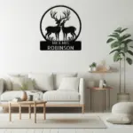 Custom Mr Mrs Deer Metal Sign