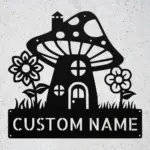 Custom Mushroom House Metal Sign