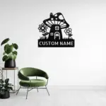 Custom Mushroom House Metal Sign