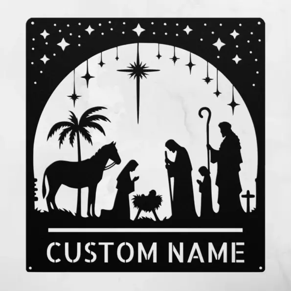 Custom Nativity Metal Sign