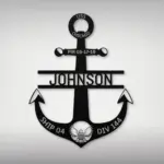Custom Navy Anchor Metal Sign