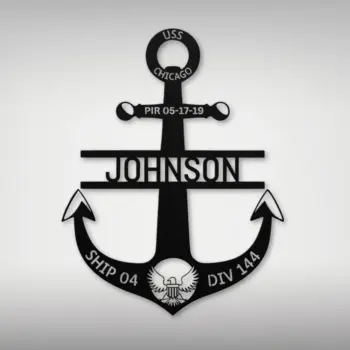 Custom Navy Anchor Metal Sign