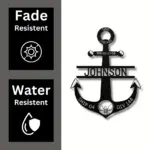 Custom Navy Anchor Metal Sign