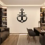 Custom Navy Anchor Metal Sign