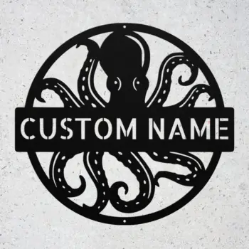 Custom Octopus Metal Sign