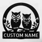 Custom Owl Couple Metal Sign