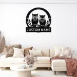 Custom Owl Couple Metal Sign