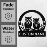 Custom Owl Couple Metal Sign