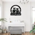 Custom Owl Couple Metal Sign