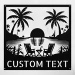 Custom Paradise Scene Metal Sign