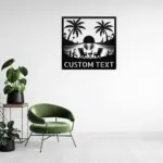 Custom Paradise Scene Metal Sign