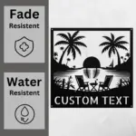 Custom Paradise Scene Metal Sign