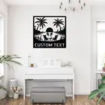 Custom Paradise Scene Metal Sign