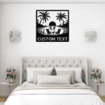 Custom Paradise Scene Metal Sign