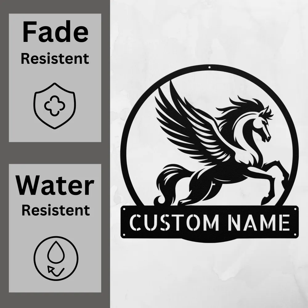Custom Pegasus Metal Sign Custom Pegasus Metal Sign
