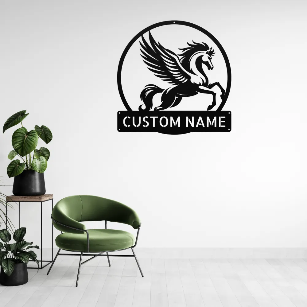 Custom Pegasus Metal Sign Custom Pegasus Metal Sign