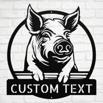 Custom Pig Metal Sign