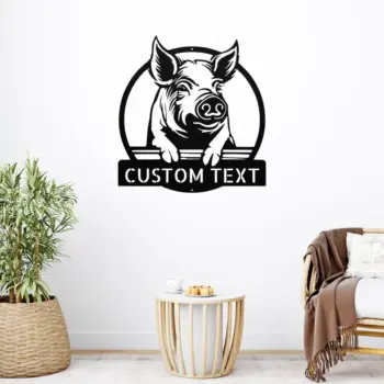 Custom Pig Metal Sign
