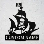 Custom Pirate Ship Metal Sign