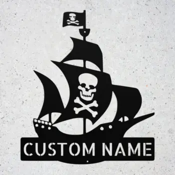 Custom Pirate Ship Metal Sign